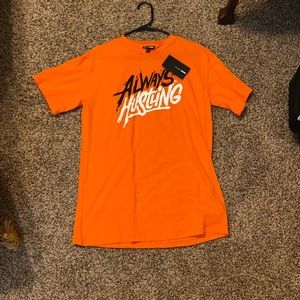 Brand New Orange Oversized Graphic Tee Size Small!